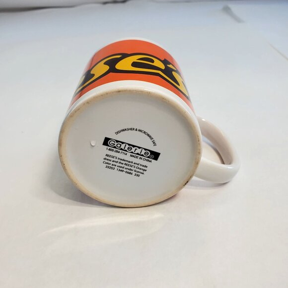 Reese's Peanut Butter Coffee Tea Mug Cup Ceramic White Orange - Picture 7 of 10
